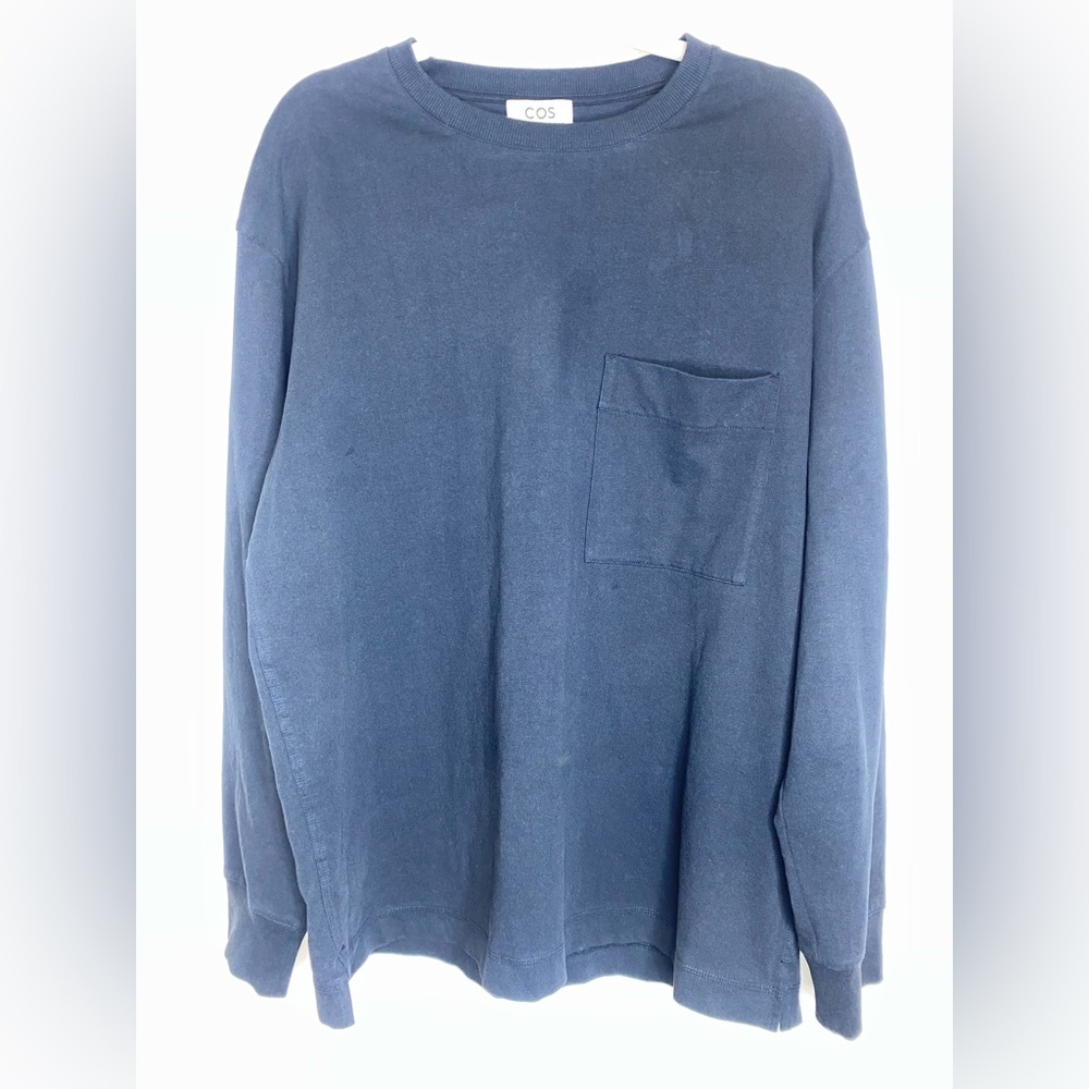 COS Navy Crew Neck Top